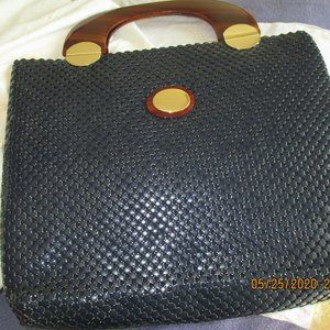 Whiting & Davis Black Metalic Mesh & Lucite Purse